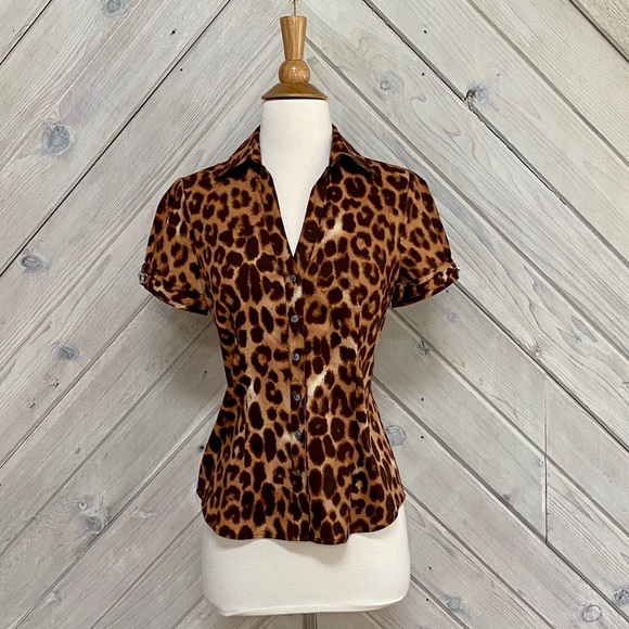 Express Tops - Express Leopard Print Blouse